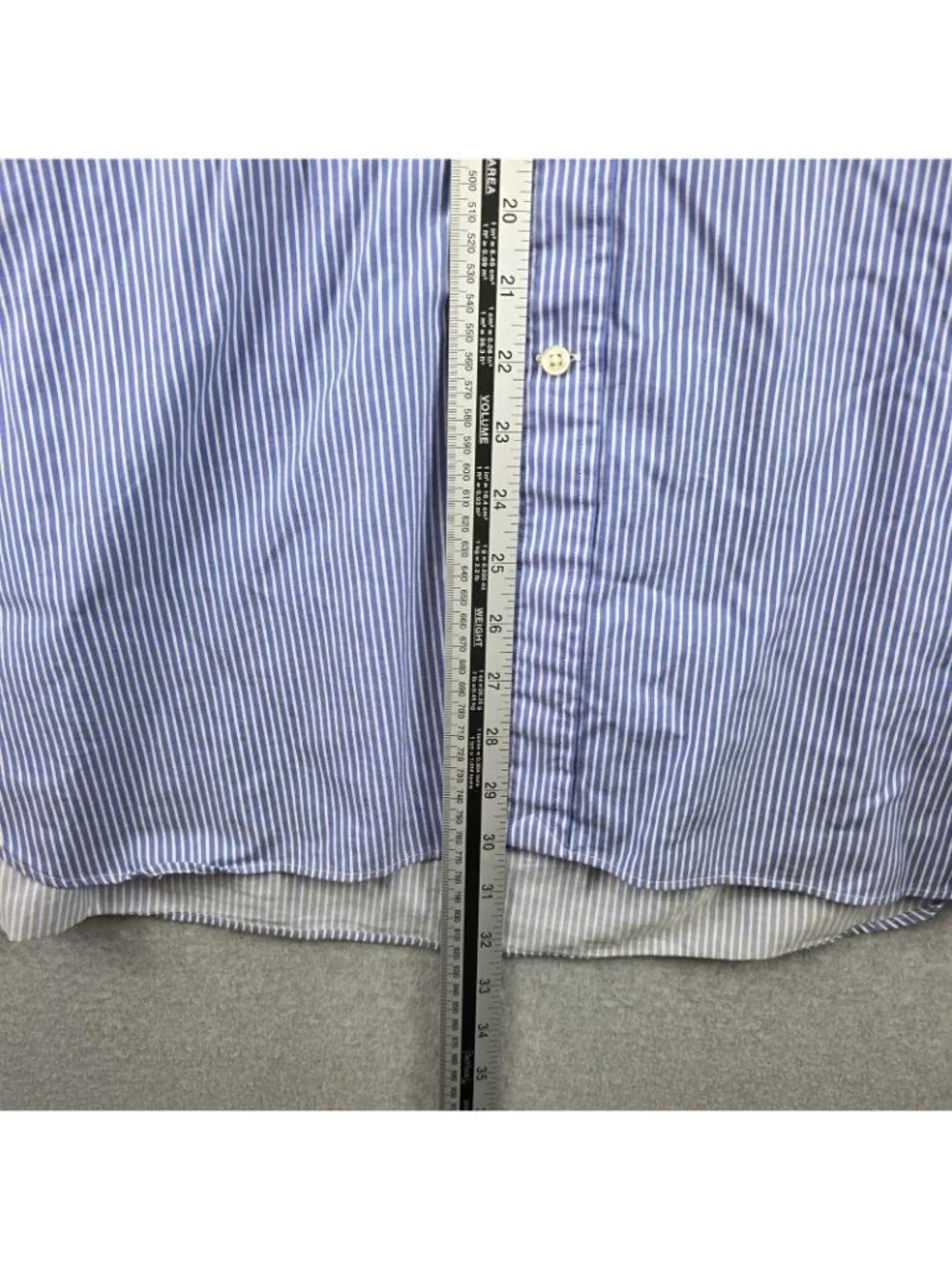 Polo Ralph Lauren Shirt Mens 18 34/35 Blue Pinstripe Slim Fit Button Dress Cotto